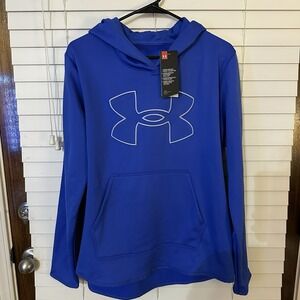 Under Armour Women's Loose Fit Logo Pullover Hoodie Sweatshirt (Blue) 1358227